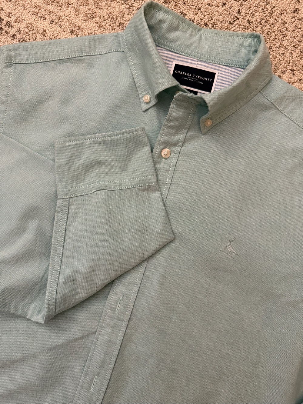 Charles Tyrwhitt Slim Fit Button Down Shirt Mint Sz M